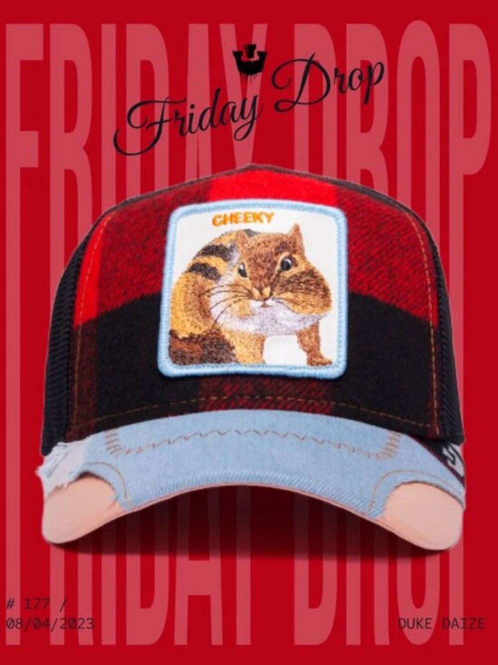 New in Box Limited Edition Goorin Bros "Cheeky” Duke Daize Trucker Hat